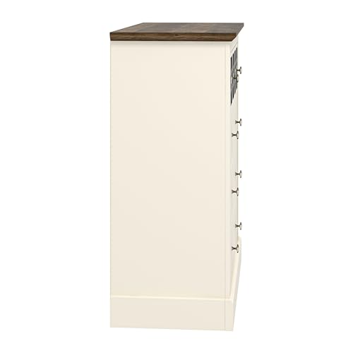 Galano Sufly 4 Drawer Chest - Chest of Drawers with Storage as Bedroom Furniture - Closet Organizers and Storage Cabinet for Hallway, Entryway - Ivory/Oak