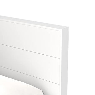 Galano Payne Wood Platform Queen Bed Frame with Headboard, Mattress Foundation with Wood Slat Support, No Box Spring Needed, 64.17