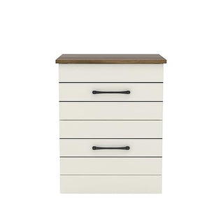 Galano Elis 2 Drawer Bedside, Bedside Table with Drawer, Nightstand Lamp, End Table, Side Table, Drawer Glides, Engineered Wood, Ultra Fast Assembly and Tool-Free