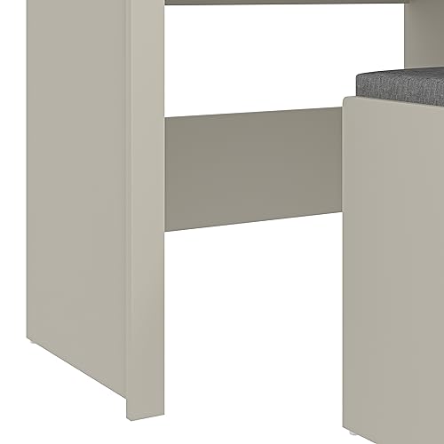 Galano Limestone Dressing Table with Mirror and Cushioned Stool - Bedroom Large Vanity Makeup Table with Drawer Storage – Console Table for Home Hallway and Living