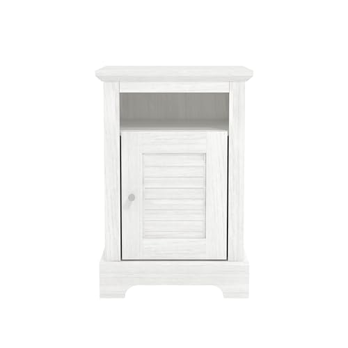 Galano Milan 1 Door Side Table with Shelf - Storage Cabinet for Hallway - Entryway - Foyer - Living Room - Bedroom - Space Saving (Ivory/Oak)