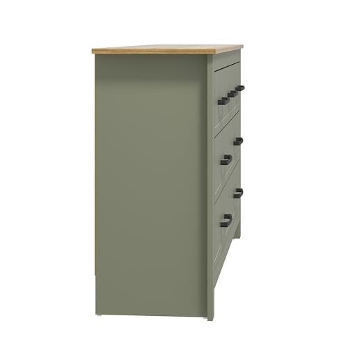 Galano Limestone 3+4 Drawer Chest - Chest of Drawer for Bedroom - Closet Organizers and Storage Cabinet for Hallway, Entryway (Dark Green)