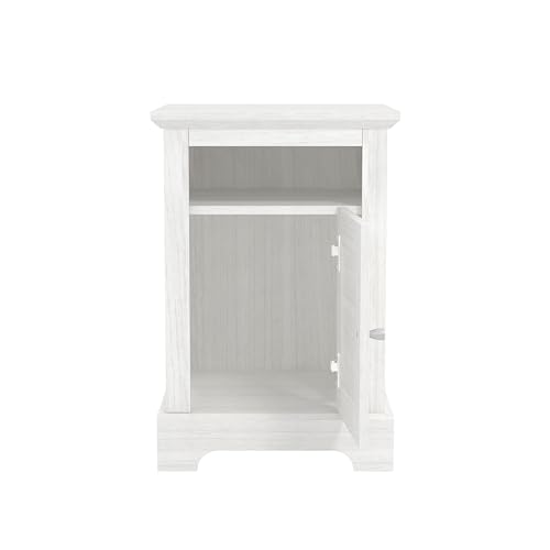 Galano Milan 1 Door Side Table with Shelf - Storage Cabinet for Hallway - Entryway - Foyer - Living Room - Bedroom - Space Saving (Ivory/Oak)