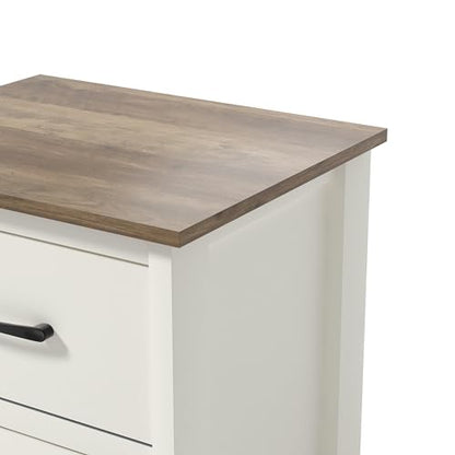 Galano Kellie 2 Drawer Nightstand, Bedside Table, Night Stand for Bedroom, End Table, Sofa Side Table for Living Room, 15.8" D x 19" W x 21.9" H, Dusty Grey Oak