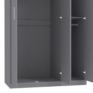 Galano Kimberley 3 Door Wardrobe with Mirror - Mirrored Stylish & Sturdy Wardrobe - Bedrrom Furniture with Hanging Rail Storage