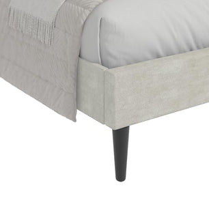 Galano Grimsby Upholstered Double Bed - Stylish Fabric Bedframe with Headboard - Sturdy Bedframe for Adult with Wooden Slat Support - Easy Assembly