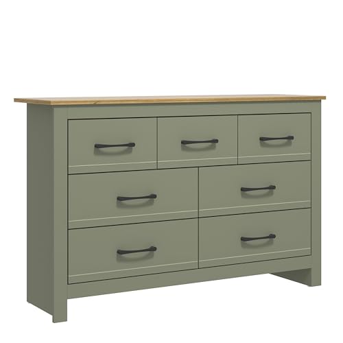 Galano Limestone 3+4 Drawer Chest - Chest of Drawer for Bedroom - Closet Organizers and Storage Cabinet for Hallway, Entryway (Dark Green)