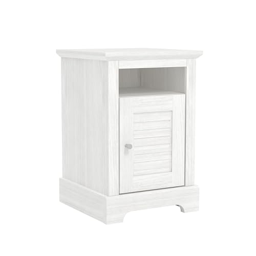 Galano Milan 1 Door Side Table with Shelf - Storage Cabinet for Hallway - Entryway - Foyer - Living Room - Bedroom - Space Saving (Ivory/Oak)