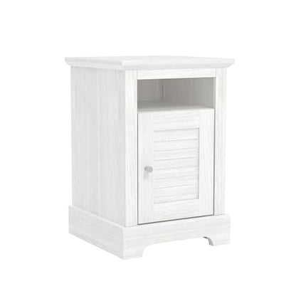 Galano Milan 1 Door Side Table with Shelf - Storage Cabinet for Hallway - Entryway - Foyer - Living Room - Bedroom - Space Saving (Ivory/Oak)