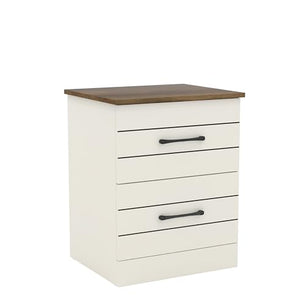 Galano Elis 2 Drawer Bedside, Bedside Table with Drawer, Nightstand Lamp, End Table, Side Table, Drawer Glides, Engineered Wood, Ultra Fast Assembly and Tool-Free