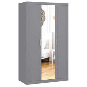 Galano Kimberley 3 Door Wardrobe with Mirror - Mirrored Stylish & Sturdy Wardrobe - Bedrrom Furniture with Hanging Rail Storage