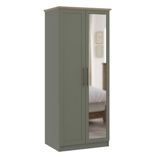 Galano Cleverton Wardrobe - Stylish & Sturdy Wardrobe with Bar Gold Metal Handle - Bedroom Furniture Unit with Hanging Rail Storage