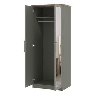 Galano Cleverton Wardrobe - Stylish & Sturdy Wardrobe with Bar Gold Metal Handle - Bedroom Furniture Unit with Hanging Rail Storage