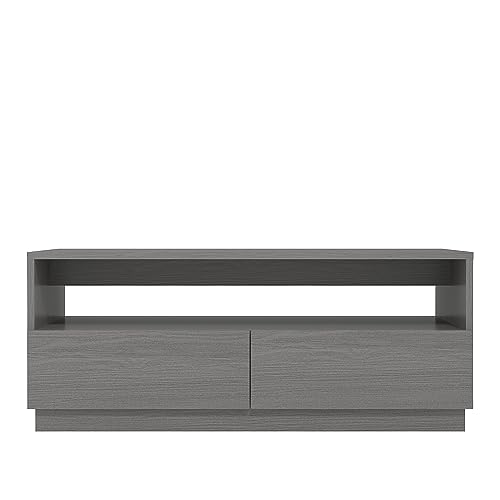 Galano Anderson Coffee Table - 2 Drawer Storage Unit - Engineered Wood Storage Cabinet, Rectangular Living Room Table with Storage