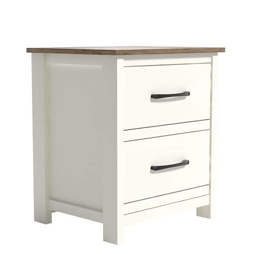 Galano Kellie 2 Drawer Bedside, Bedside Table with Drawer, Nightstand Lamp, End Table, Side Table, Drawer Glides, Engineered Wood, Ultra Fast Assembly and Tool-Free…