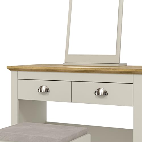 Galano Sufy Dressing Table with Mirror and Cushioned Stool - Bedroom Large Vanity Makeup Table with Drawer Storage – Console Table for Home Hallway and Living