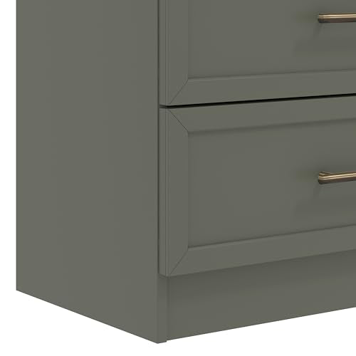 Galano Cleverton 3+4 Drawer Chest - Chest of Drawers with Storage for Bedroom - Closet Organizers and Storage Cabinet for Hallway, Entryway (Dark Green/Oak)