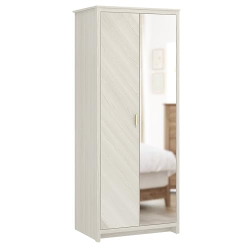 Galano Bonny Wardrobe - Stylish & Sturdy Wardrobe with Bar Gold Handle - Bedroom Furniture Unit with Hanging Rail Storage