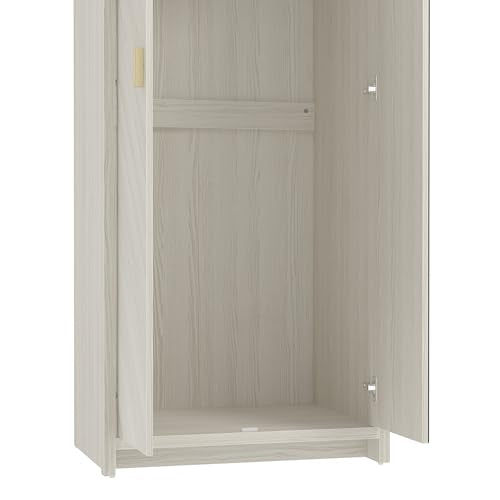 Galano Bonny Wardrobe - Stylish & Sturdy Wardrobe with Bar Gold Handle - Bedroom Furniture Unit with Hanging Rail Storage