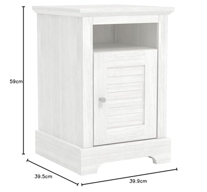 Galano Milan 1 Door Side Table with Shelf - Storage Cabinet for Hallway - Entryway - Foyer - Living Room - Bedroom - Space Saving (Ivory/Oak)