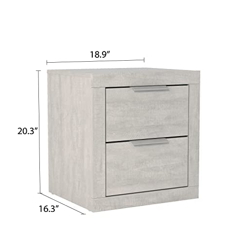 Galano Harlowin Nightstand - Bedside Table Bedroom - Bedside Cabinet - Spacious Storage End Table - Sofa Side Table - Side Table for Bedroom - Easy Assembly - Dusty Grey Oak