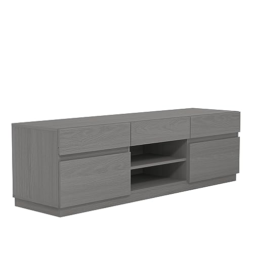 Galano Anderson TV Unit, Entertainment Centre for up to 60" TV, TV Unit with 2 Doors, TV Stand Cabinet for Living Room, Large Storage