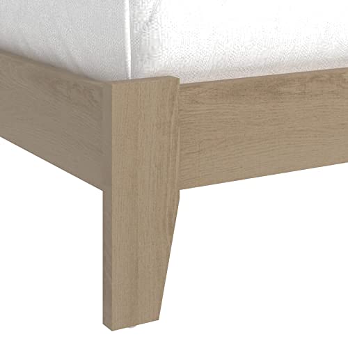 Galano Ozzie Doppelbett, stilvolles Rattandesign für Holzbettrahmen mit Kopfteil, stabiler Bettrahmen für Erwachsene mit Holzlattenunterstützung