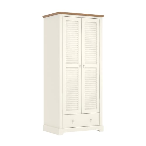 Galano Milan 2 Door 1 Drawer Wardrobe - Bedroom Furniture Unit with Hanging Rail Storage and Drawer, Wardrobe Storage Organizer