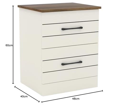 Galano Elis 2 Drawer Bedside, Bedside Table with Drawer, Nightstand Lamp, End Table, Side Table, Drawer Glides, Engineered Wood, Ultra Fast Assembly and Tool-Free