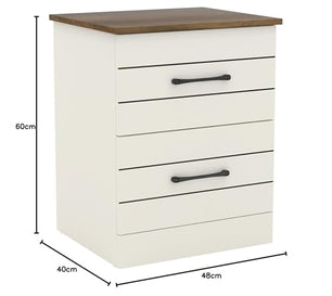 Galano Elis 2 Drawer Bedside, Bedside Table with Drawer, Nightstand Lamp, End Table, Side Table, Drawer Glides, Engineered Wood, Ultra Fast Assembly and Tool-Free