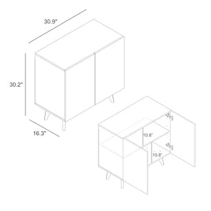 Galano Capson Vera 2 Door Accent Cabinet, Sideboard, Storage Buffet with Doors, Multifuctional Cupboard for Living Room, Entryway, Kitchen