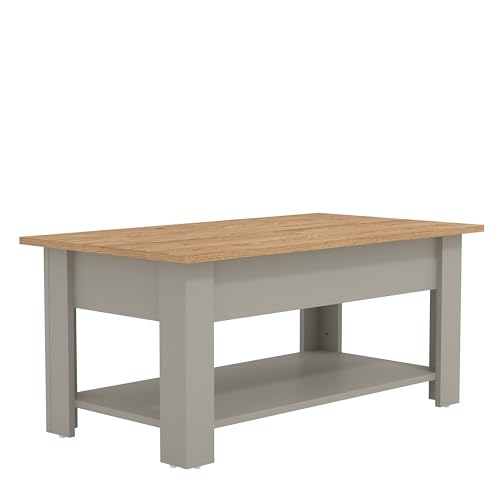 Galano Brixburn Couchtisch – Modernes Finish in Antik-Eiche – Aufbewahrungsschrank für Eingangsbereich – Foyer – Wohnzimmer – platzsparend