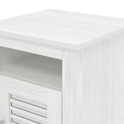 Galano Milan 1 Door Side Table with Shelf - Storage Cabinet for Hallway - Entryway - Foyer - Living Room - Bedroom - Space Saving (Ivory/Oak)