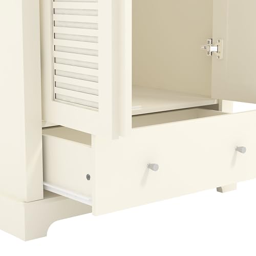 Galano Milan 2 Door 1 Drawer Wardrobe - Bedroom Furniture Unit with Hanging Rail Storage and Drawer, Wardrobe Storage Organizer