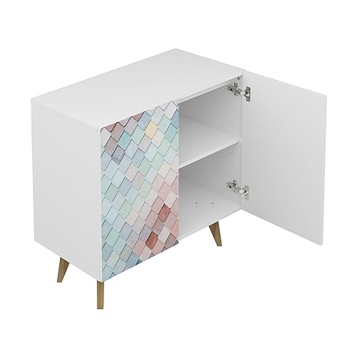 Galano Capson Sideboard mit 2 Türen – Stilvoller und lebendiger Schrank-Aufbewahrungs-Organizer für Ihr Zuhause – Aufbewahrungs-Sideboard – Verstellbare Regale