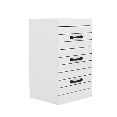 Galano Allington Dresser - 3 Drawer Chest - Small Side Table, End Table with Storage for Bedroom - Chest of Drawers for Clothes - Organizers for Hallway, Entryway, Living Room - White