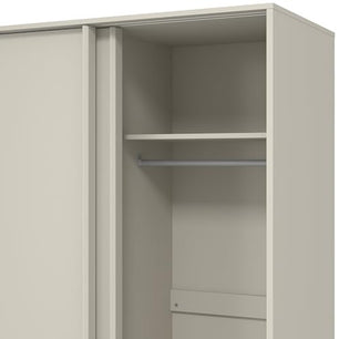 Galano 2 Door Sliding Wardrobe - Space Saving Stylish and Sturdy 2 Door Wardrobe - Bedroom Furniture Unit with Hanging Rail Storage