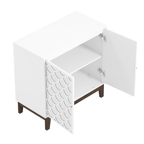 Galano Trafford 2 Door Sideboard - Storage Drawer Cabinet for Living Room, Bedroom, or Kitchen (Trafford, White)