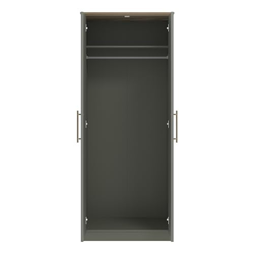 Galano Cleverton Wardrobe - Stylish & Sturdy Wardrobe with Bar Gold Metal Handle - Bedroom Furniture Unit with Hanging Rail Storage