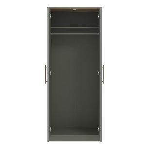 Galano Cleverton Wardrobe - Stylish & Sturdy Wardrobe with Bar Gold Metal Handle - Bedroom Furniture Unit with Hanging Rail Storage