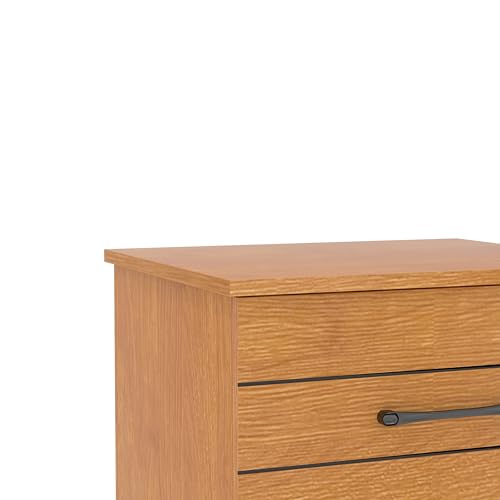 Galano Elis Nightstand, Bedside Table with Rustic Design Drawers, Night Stand for Bedroom, 2 Drawer Storage End Table, for Living Room, 15.75" D x 18.9" W x 23.62" H, Amber Walnut