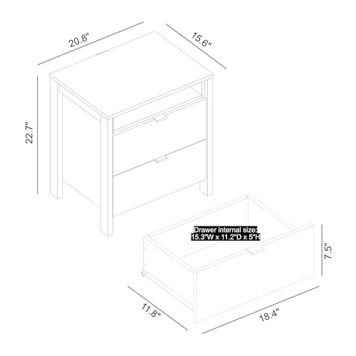 Galano Friddle-Carnforth Nightstand Bedside Table Bedroom, Bedside Cabinet, Spacious Storage End Table, Sofa Side Table, Storage Cabinet Living Room Furniture