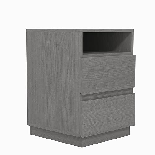 Galano Anderson 2 Drawer Side Table with Shelf - Storage Cabinet for Hallway - Entryway - Foyer - Living Room - Bedroom - Space Saving