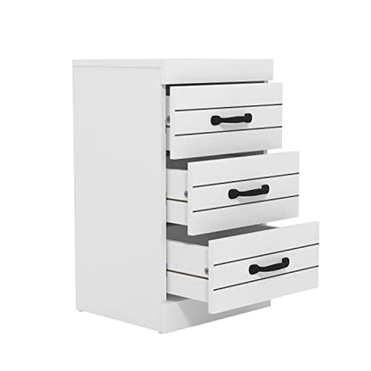 Galano Allington Dresser - 3 Drawer Chest - Small Side Table, End Table with Storage for Bedroom - Chest of Drawers for Clothes - Organizers for Hallway, Entryway, Living Room - White