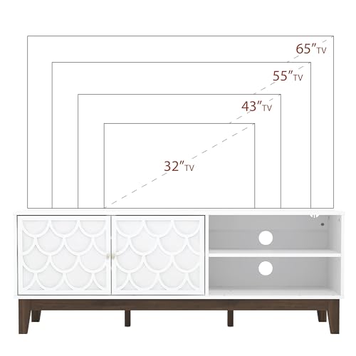 Galano Trafford 2 Door TV Unit, Entertainment Centre for up to 60 inch TV, TV Stand Cabinet for Living Room, Large Storage