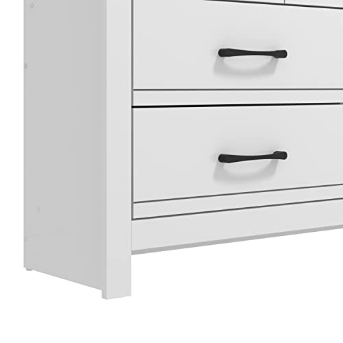 Galano Limestone 3+4 Drawer Chest - Chest of Drawer for Bedroom - Closet Organizers and Storage Cabinet for Hallway, Entryway (White)