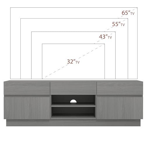 Galano Anderson TV Unit, Entertainment Centre for up to 60" TV, TV Unit with 2 Doors, TV Stand Cabinet for Living Room, Large Storage