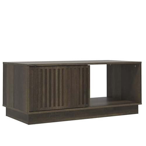 Galano Ryuki Coffee Table - Modern Distressed Oak Finish - Storage Cabinet for Entryway - Foyer - Living Room - Space Saving