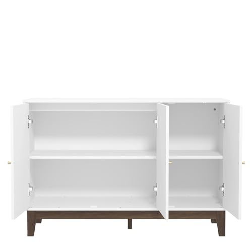 Galano Trafford Sideboard mit 3 Türen – Schubladenschrank für Wohnzimmer, Schlafzimmer oder Küche (Trafford, weiß)