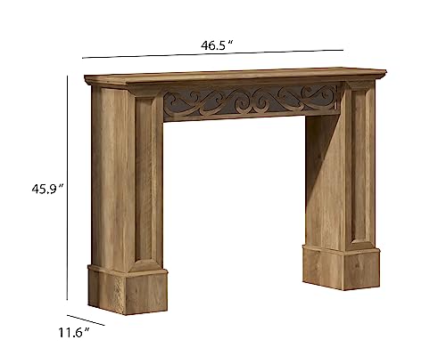 Galano Plunto Console Table - Bookshelf with Storage - Entryway Table - Living Room Tables - Living Room Furniture - Side Table - End Table - Easy Assembly - Knotty Oak with Ivory